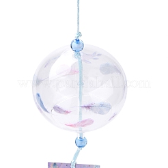 Japanische Windspiele Glaswindglocken handgefertigte Anhänger für Geburtstagsgeschenk und Wohndekorationen gift&nbsp;HJEW-WH0017-04