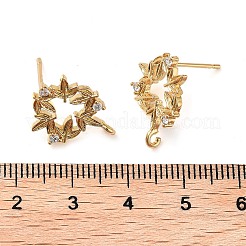 Серьги-гвоздики из латуни с микропаве из кубического циркония KK-K364-07G