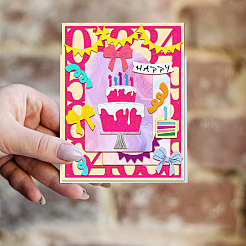 Трафареты для резки штампов из углеродистой стали для торта ко дню рождения DIY-WH0309-1482