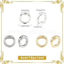 18 pz connettori per ciondolo ad anello in ottone&nbsp;KK-FS0002-16G