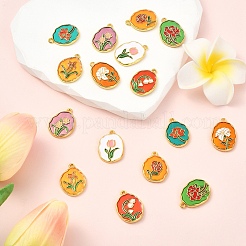 16 шт. 8-цветные эмалевые подвески из сплава&nbsp;FIND-YW0007-84