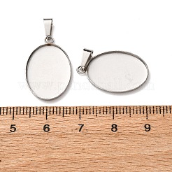 Оправы для подвесок из нержавеющей стали 304 в виде кабошонов STAS-D379-03B-P