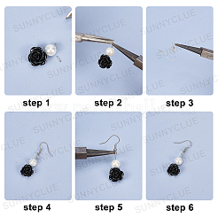 Наборы для самостоятельного изготовления сережек-подвесок в виде цветка DIY-SC0001-36