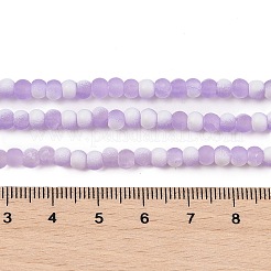 つや消しクラックルガラスビーズ  ロンデル  ライラック  4.5x3.5mm  穴：0.8mm&nbsp;X1-GLAA-U001-4mm-M04