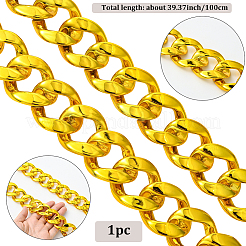 1 шт. акриловые кубинские цепочки для мужчин&nbsp;NJEW-SP0001-09B-G