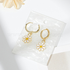 1 пара серег-колец из латуни с цветочным покрытием&nbsp;EJEW-LP0001-01