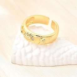 Кольца-манжеты с микропаве из латуни и кубическими цирконами в морском стиле для женщин&nbsp;LS-RJEW-F184-17I-G