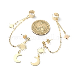 Orecchini pendenti in ottone con ear cuff&nbsp;EJEW-TA00295