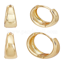 2 пара латунных серег-колец 2 стилей&nbsp;EJEW-LP0001-58G