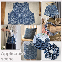 Tissus polycoton à motifs floraux&nbsp;DIY-WH0128-90B