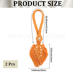 2 шт. подхваты для штор в виде листьев макраме ручной работы&nbsp;AJEW-CN0003-65D