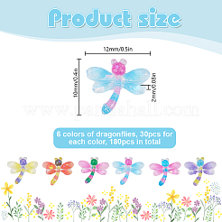 180шт 6 цвета прозрачные кабошоны из смолы RESI-DR0001-07