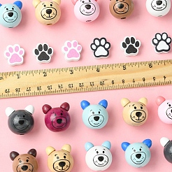 40шт 10 стиля натуральных деревянных бусин WOOD-FS0001-35