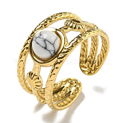 Anillos de puño abiertos de acero inoxidable 304 con revestimiento iónico (IP)&nbsp;RJEW-C079-14G