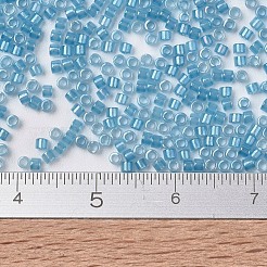 MIYUKIデリカビーズ  シリンダー  日本製シードビーズ  11/0  （db1761)スパークリングスカイブルー裏地オパールab  1.3x1.6mm  穴：0.8mm  約20000個/袋  100 G /袋&nbsp;SEED-J020-DB1761