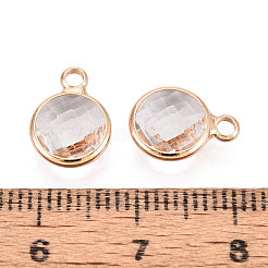 Латунь стекло подвески золотой тон&nbsp;GLAA-ZX008-24E-G