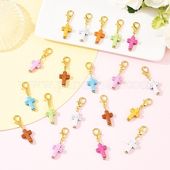 50 pendentif décoratif en forme de croix en acrylique&nbsp;HJEW-YW00217