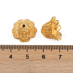 チベット風合金ビーズキャップ  カドミウムフリー＆ニッケルフリー＆鉛フリー  ゴールドカラー  15x11mm  穴：2mm  内径：10mm  約460個/1000g&nbsp;TIBEB-EA9700YKG-G-FF