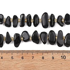 Натуральные бусины из черного оникса (окрашенные и нагретые)&nbsp;G-F821-A03-01