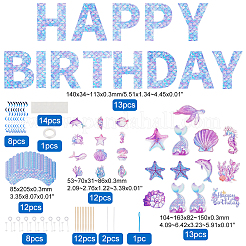 День рождения украшения бумажный флаг баннеры HJEW-WH0042-86