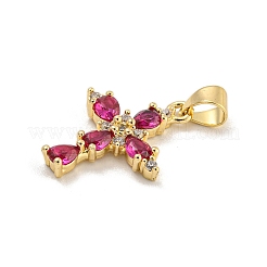 Porte micro ouvrent pendentifs zircone cubique en laiton de placage&nbsp;X-KK-C074-32G-01