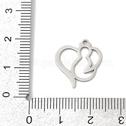 ステンレスペンダント201個  猫の形のチャーム  ステンレス鋼色  17x15.5x1mm  穴：1.4mm&nbsp;STAS-F316-22P-02