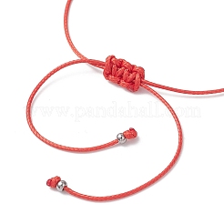 Бусины из натурального безглазого обсидиана и малайзийского нефрита с плетеными корейскими вощеными полиэстеровыми шнурами BJEW-JB12887-01