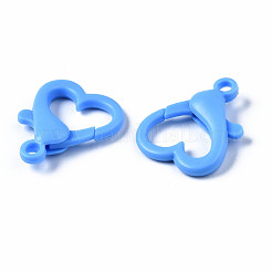 不透明なアクリルカニカン  ハート  コーンフラワーブルー  26.5x22x6.5mm  穴：3mm&nbsp;SACR-T358-02C