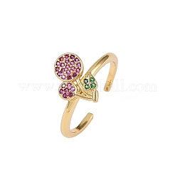 Регулируемые манжетные кольца с микропаве из кубического циркония из латуни RJEW-C139-12G