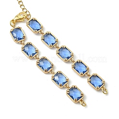 Herstellung von rechteckigen Gliederarmbändern aus Messing und Glas&nbsp;AJEW-JB01649