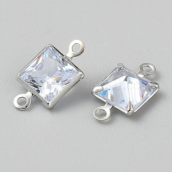 Латунные подвески из прозрачного кубического циркония&nbsp;PALLOY-WH0116-02P-04