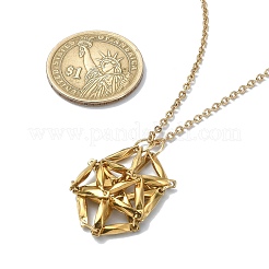 Ионное покрытие (ip) 304 нержавеющая сталь плетеный макраме мешочек пустой держатель камня изготовление ожерелья NJEW-JN04567-01