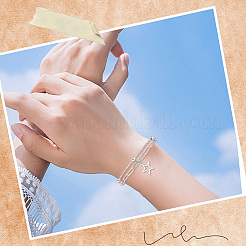 Ожерелья и многорядные браслеты из сплава и латунных цепочек для женщин&nbsp;SJEW-SC0001-06