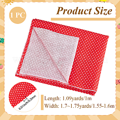 1mの水玉模様の綿生地  服装アクセサリー  レッド  1550~1600x0.2mm&nbsp;DIY-CY0003-52A
