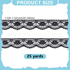 25 ярд нейлоновой цветочной кружевной ленты&nbsp;OCOR-WH0070-180