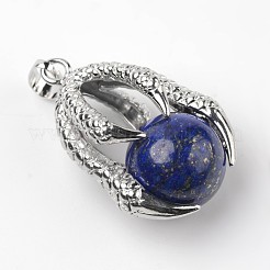 Anhänger aus natürlichem Lapislazuli aus Adlerkrallenlegierung&nbsp;G-L455-A17