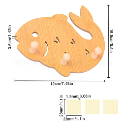 Деревянные настенные крючки вешалки HJEW-CN0001-10