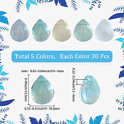 150 Stück 5 Farben transparent gespritzte Glasperlen&nbsp;GLAA-SC0002-95