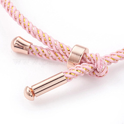 Coppia di bracciali regolabili in corda di nylon&nbsp;BJEW-F362-B-RG