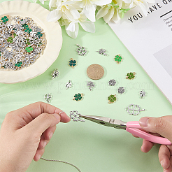 40 Stück 4 Farben Legierung Emaille Anhänger&nbsp;CLOV-WR0001-02
