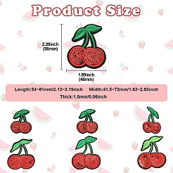 25 шт. 5 стиля вишневой фетровой ткани с блестящими пайетками&nbsp;PATC-CJ0001-02