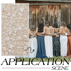 Кружевная ткань из полиэстера с блестками&nbsp;DIY-WH0622-147A