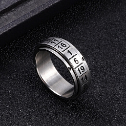 Drehbare Fingerringe aus Edelstahl 304 für Herren&nbsp;WGBD171-02