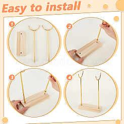 Подставки для палочек из сплава кристаллов с деревянным основанием&nbsp;BDIS-WH0014-07B-G