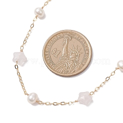 Ожерелья из цепочек из натурального розового кварца&nbsp;NJEW-JN05687-01