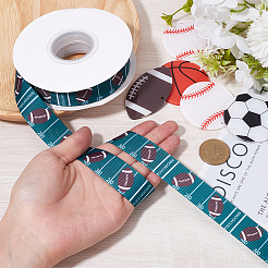 Лента из полиэстера в корсажу длиной 25 ярд с принтом в виде спортивного мяча OCOR-WH20002-03A-01