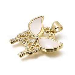 Pendentifs en laiton zircon cubique transparent&nbsp;CU-CBAF50C-02B-G