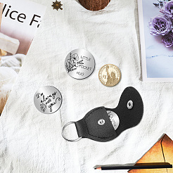 1 шт. плоская круглая памятная монета из нержавеющей стали 201 AJEW-CN0002-39C