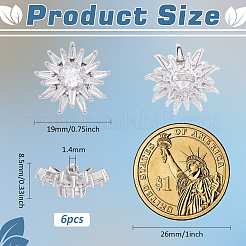 6 bouton en laiton micro pavé de zircone cubique transparente&nbsp;KK-FG0001-26B