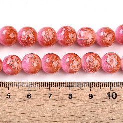 Выпечка окрашенные стеклянные бусины пряди&nbsp;DGLA-N008-10mm-01